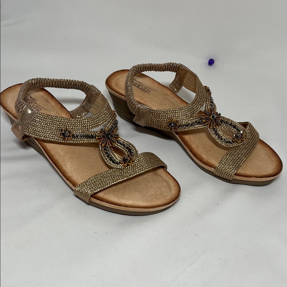 Elegant Gold Embellished Women's Sandals